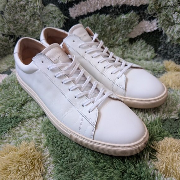 Oliver Cabell Low 1 Off White Leather Sneaker - Size 12 - Picture 2 of 5